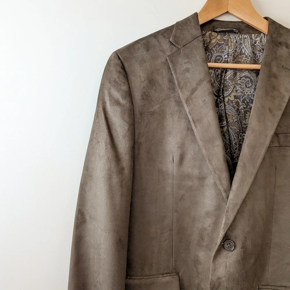Lauren Ralph‎ Lauren Brown Faux Suede Sport Coat Blazer Size 40R